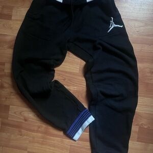 Jordan Black Joggers with purple Trim